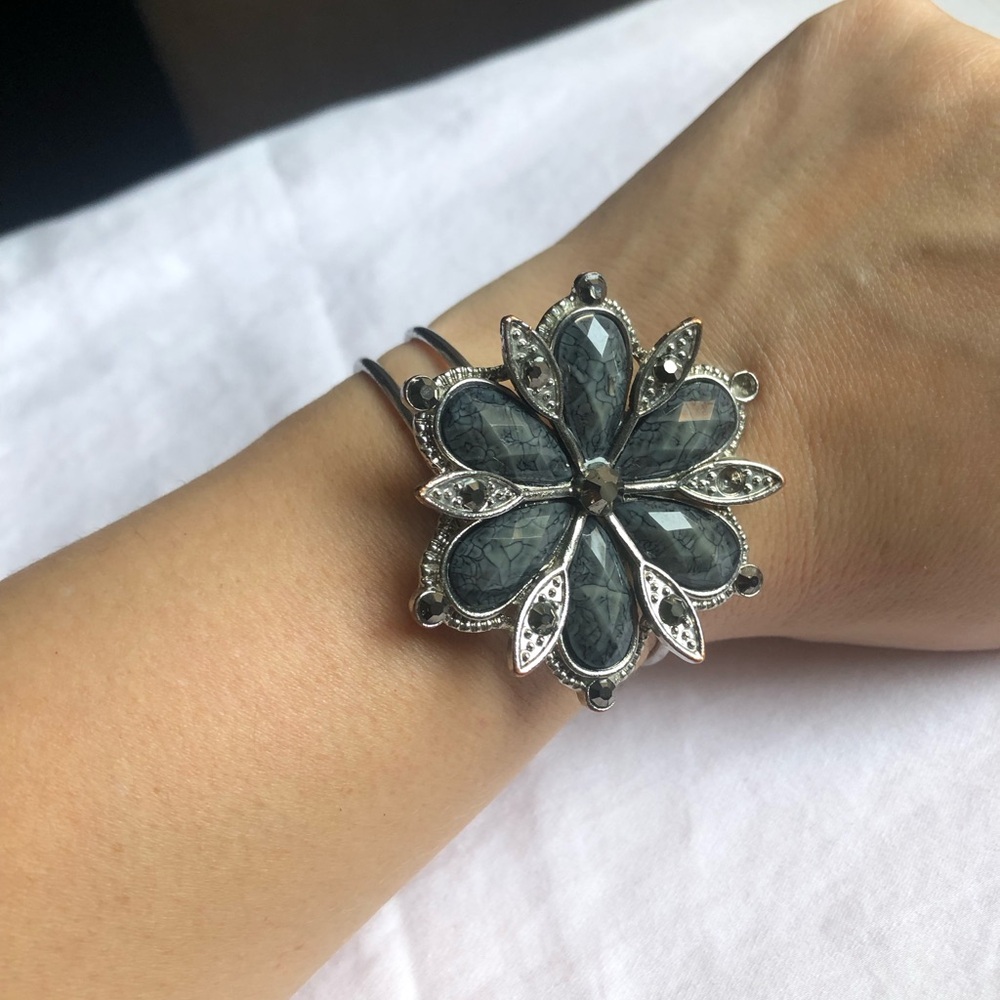 Silver Floral Bracelet